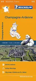 Champagne Ardenne Michelin 515 delkarta Frankrike