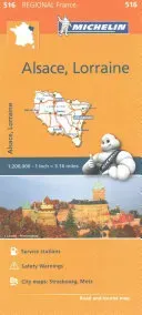 Alsace Lorraine Michelin 516 delkarta Frankrike