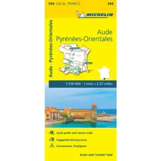 Aude, Pyrenees-Orientales - Michelin Local Map 344