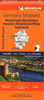 Germany Midwest - Michelin Regional Map 543