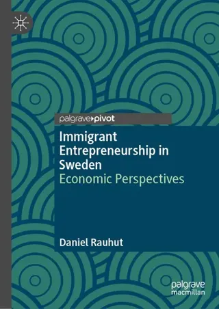 Immigrant Entrepreneurship in Sweden