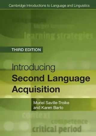 Introducing Second Language Acquisition Third Edition
