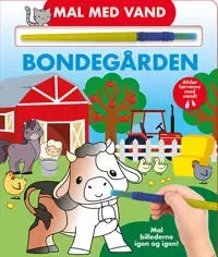 Mal med vand - Bondegården (papbog med pensel - farvelæg igen og igen)