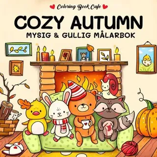 Cozy Autumn. Mysig och gullig Cozy Coloring målarbok från Coloring Book Cafe