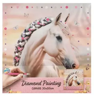 Diamond painting på duk : Häst, 30 x 30 cm