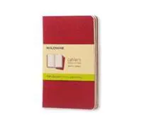 Moleskine Plain Cahier - Red Cover (3 Set)