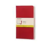 Moleskine Plain Cahier L - Red Cover (3 Set)
