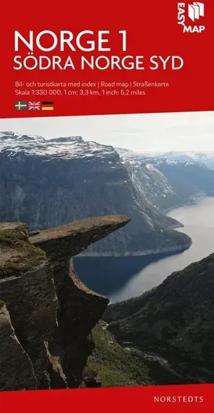 Södra Norge syd EasyMap : Skala 1:330.000