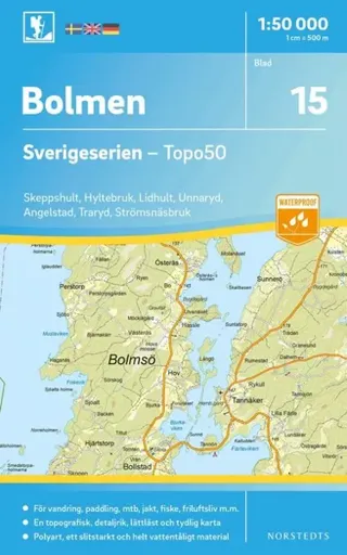 15 Bolmen Sverigeserien Topo50 : Skala 1:50 000