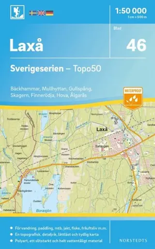 46 Laxå Sverigeserien Topo50 : Skala 1:50 000