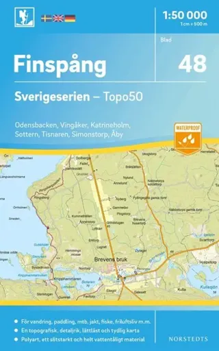 48 Finspång Sverigeserien Topo50 : Skala 1:50 000