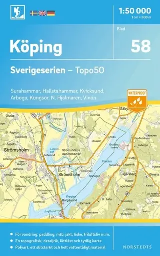 58 Köping Sverigeserien Topo50 : Skala 1:50 000