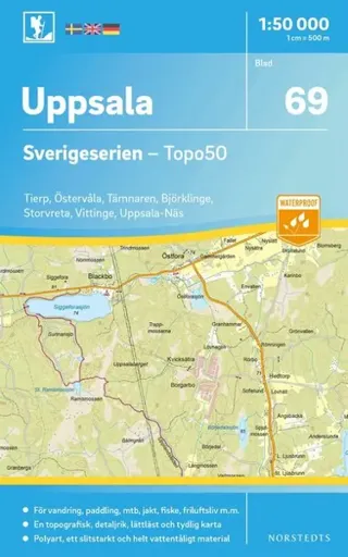 69 Uppsala Sverigeserien Topo50 : Skala 1:50 000