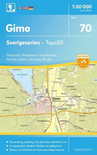 70 Gimo Sverigeserien Topo50 : Skala 1:50 000