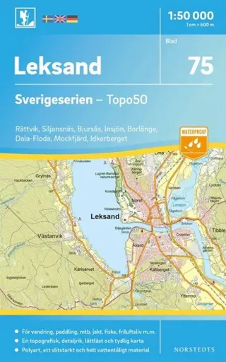 75 Leksand Sverigeserien Topo50 : Skala 1:50 000