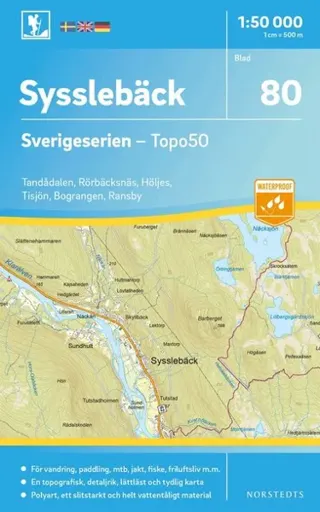 80 Sysslebäck Sverigeserien Topo50 : Skala 1:50 000