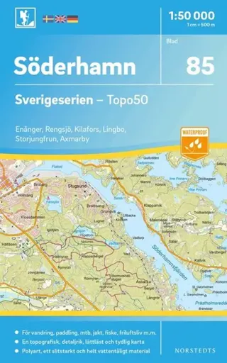 85 Söderhamn Sverigeserien Topo50 : Skala 1:50 000
