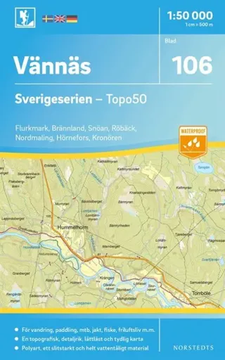 106 Vännäs Sverigeserien Topo50 : Skala 1:50 000