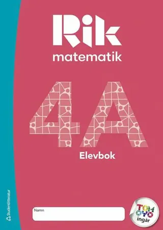 Rik matematik 4A Elevpaket - Tryckt bok + Digital elevlicens 12 mån