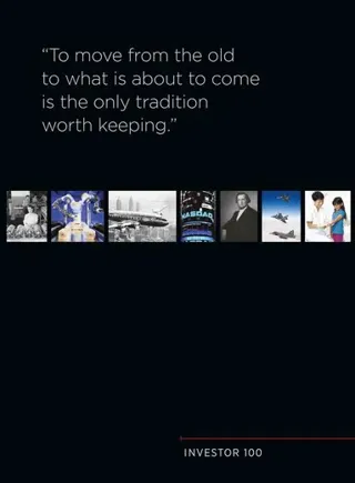 Investor 100 years - 'To move from the old to what is about to come is the only tradition worth keeping'