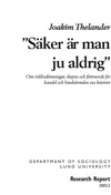 Säker är man ju aldrig : om riskbedömningar, skepsis och förtroende för handel och bankärenden via Internet