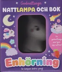 Godnattsaga - Nattlampa och bok - Enhörning