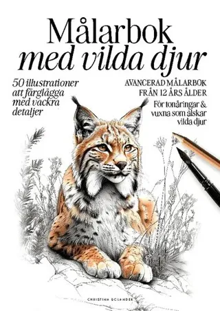 Målarbok med vilda djur : 50 detaljerade illustrationer för djurälskare