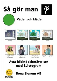 Så gör man, tema väder och kläder, en bok med pictogram