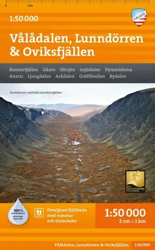 Vålådalen, Lunndörren & Oviksfjällen 1:50 000