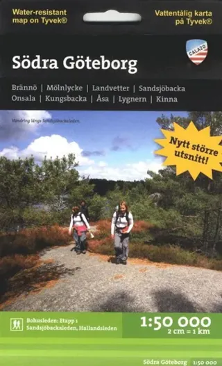 Södra Göteborg 1:50.000. Bohusleden etapp 1, Sandsjöbackaleden samt Hallandsleden ingå