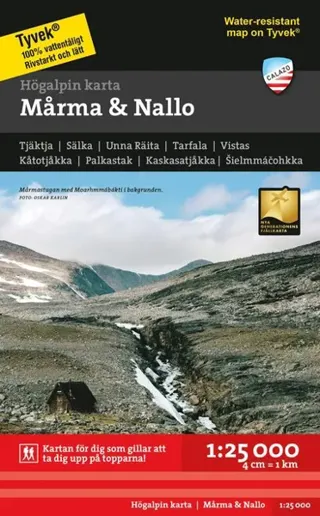 Högalpin karta Mårma & Nallo 1:25.000