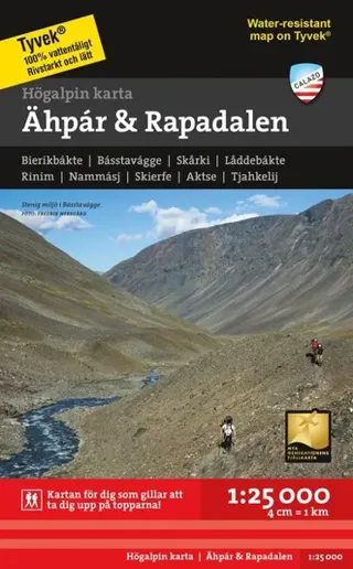 Högalpin karta Ähpar & Rapadalen 1:25.000