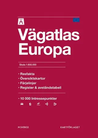 M Vägatlas Europa Skala 1:800 000