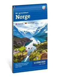 Bil- og turistkart Norge 1:1 milja