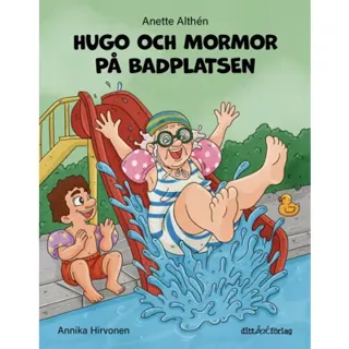 Hugo och mormor på badplatsen