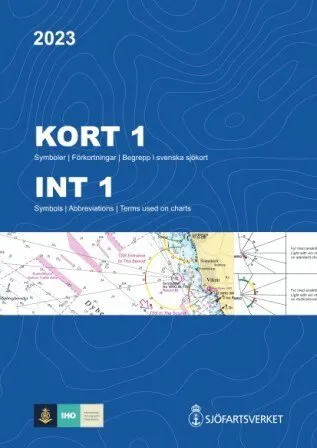 Kort 1 : symboler, förkortningar, begrepp i svenska och internationella sjökort / Int 1 : symbols, abbreviations, terms used on Swedish and internatio